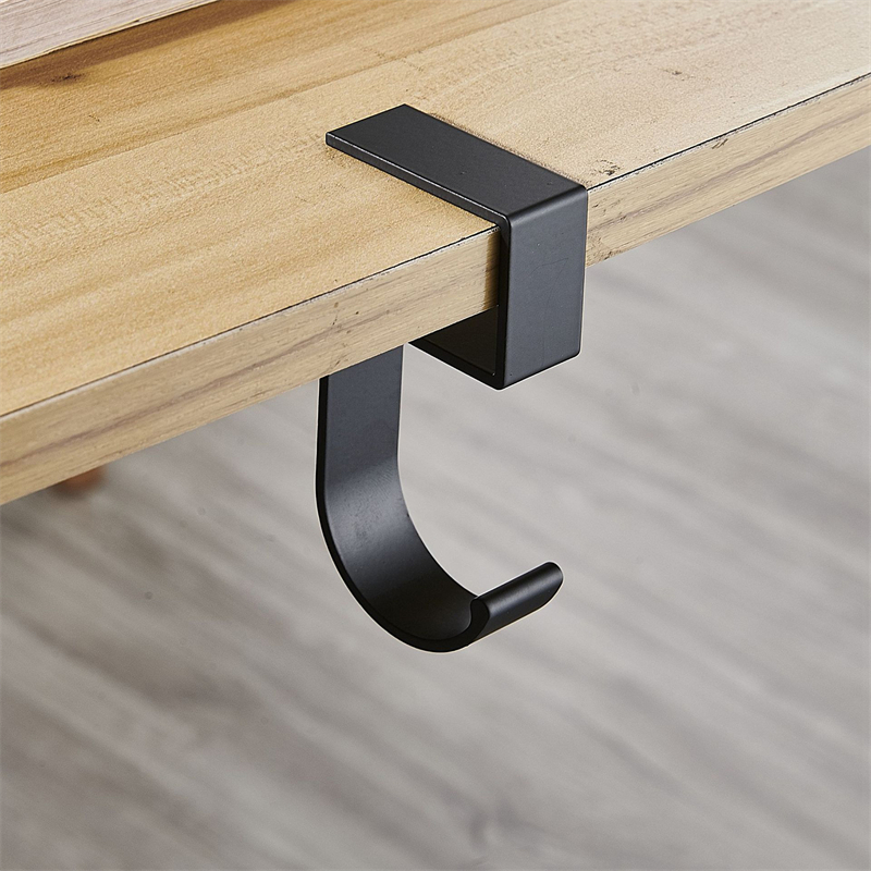 Colgador de bolsa de escritorio, colgador de bolsa portátil, gancho para bolsa de borde de escritorio para escuela y oficina, colgador de mochila de escritorio, estante lateral para bolso de escritorio sin perforaciones: Bronce