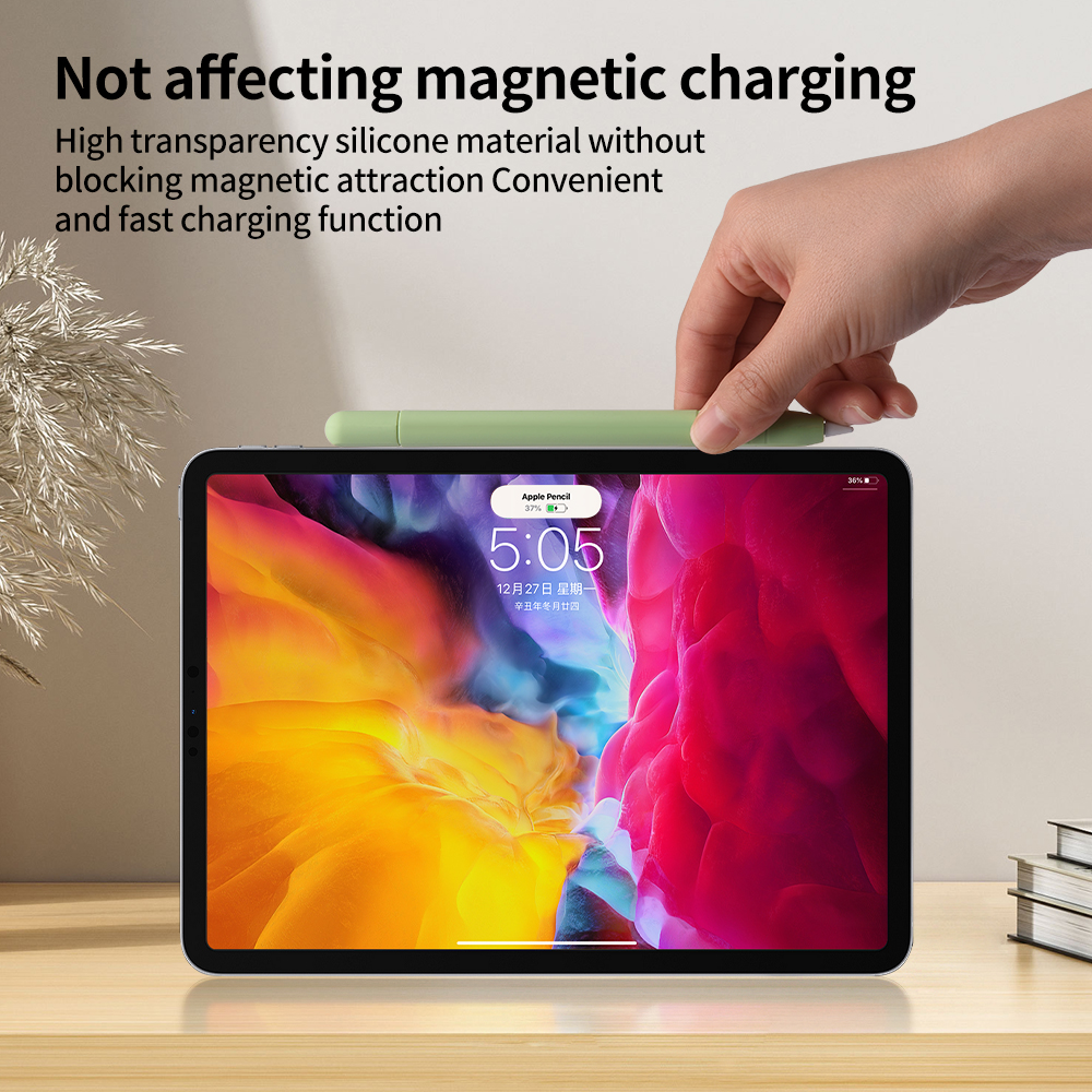 Silikonetui til eple blyant 3, usb-c-etui, ensfarget deksel, pennveske, sklisikkert beskyttelsesetui til ipad penn blyant 3
