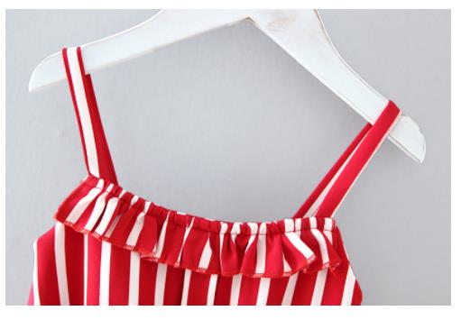 Kinderen Meisjes Mode Mouwloze Gestreepte Jumpsuit Zomer Stijlvolle Jumpsuit Voor Kinderen Meisjes