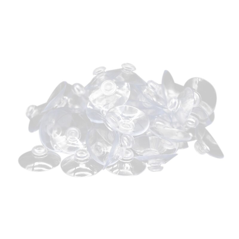 100Pcs 40Mm Clear Suction Cup Sucker Mushroom Head Suction Cup Suction: Default Title