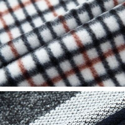 Herfst heren dikke sweaterjas gestreepte staande kraag rits trui jas bovenkleding winter fleece kasjmier voering truien