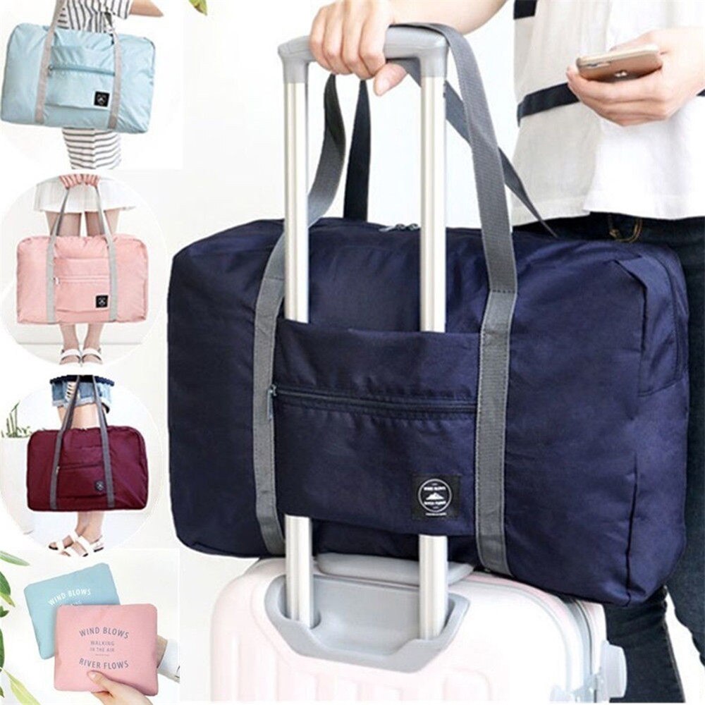 Vanntette nylon reiseposer kvinner menn stor kapasitet sammenleggbar koffertveske arrangør pakking kuber bagasje jente helgpose