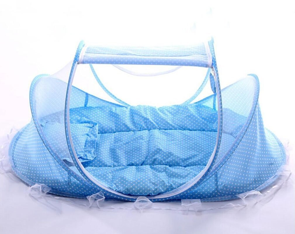 Draagbare babywieg klamboe tent multifunctioneel wiegbed baby opvouwbaar klamboe met kussen voor meisjesbed