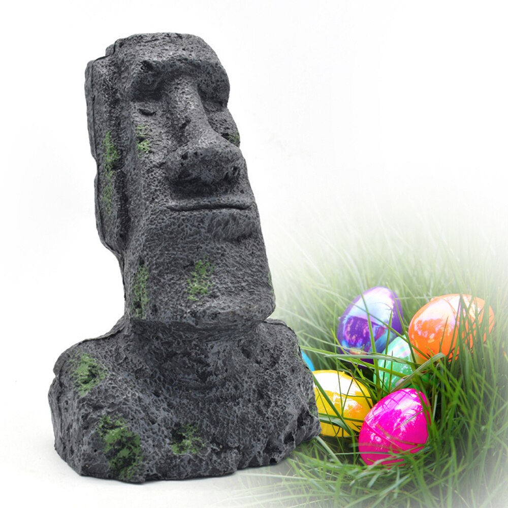 Piedra insular de pascua romana antigua, retrato de resina Artificial para acuario, accesorio de equipo, cueva de Adorno para acuario, roca, paisaje