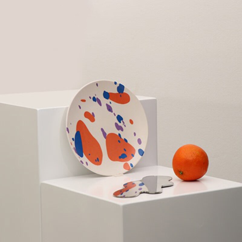 Piatti creativi dipinti a mano piatto da picnic piatto da frutta fibra di bambù contenitore per alimenti per la casa piatto da pranzo ciotola di riso stoviglie per bambini: J