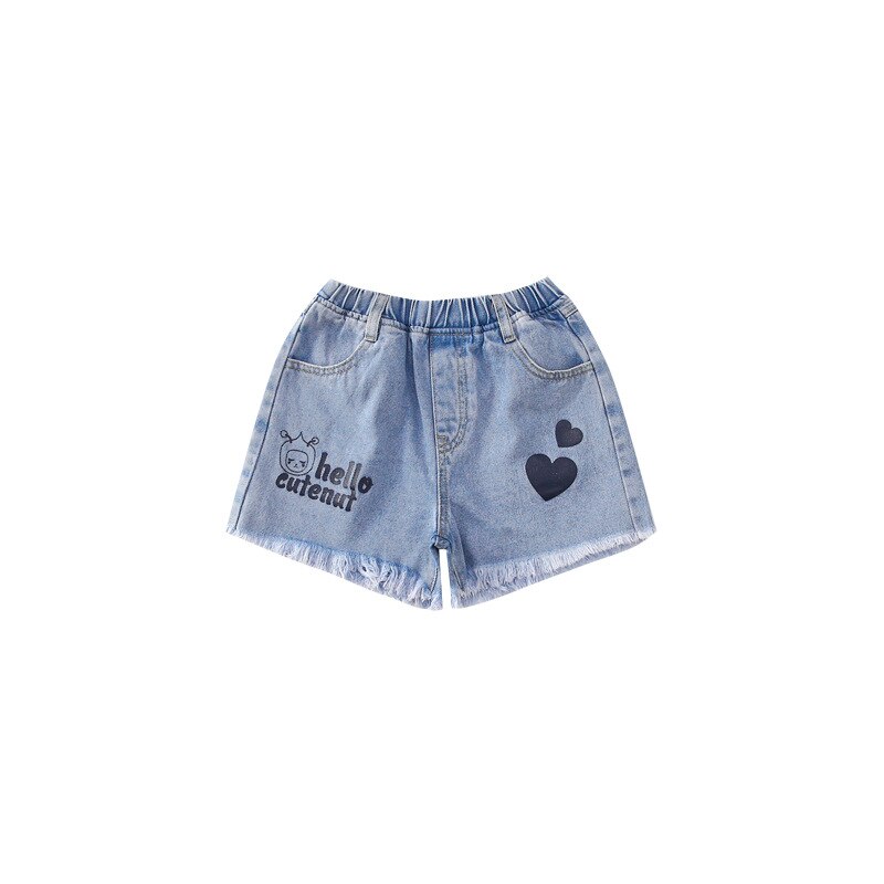 Meisjes Brief Denim Shorts Zomer Kinderen Pants Kinderen Kwastje Liefde Broek