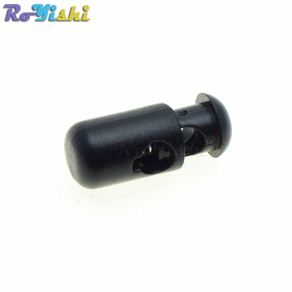 25 stk/pak plastiktønde fjedersnor låser propper vippeclips sort 21mm*8mm