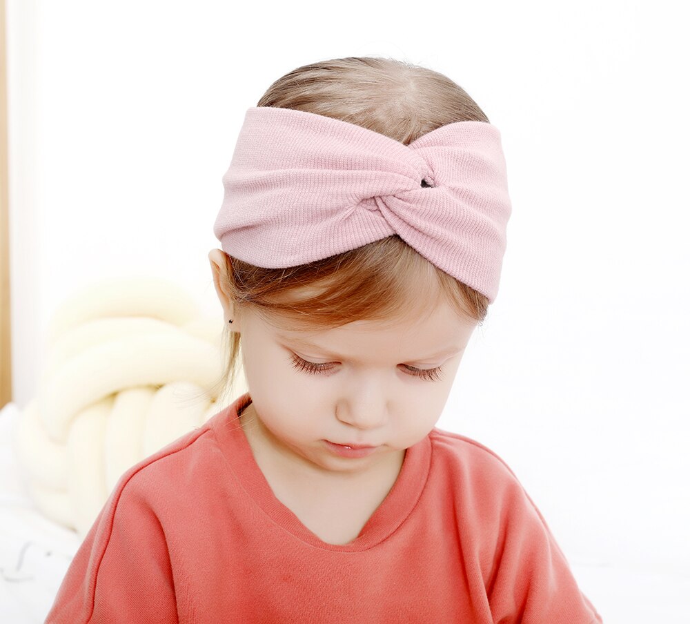 Kid Baby Girl Criss Cross Headband Toddlers Cotton Bow Hair Band Accessories Headwear Headband Pink Red Black White Gray yellow