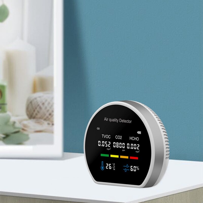 Air Monitor CO2 Carbon Dioxide Detector Wall Mounted Air Sensor Tester Temperature Humidity Monitor for Home