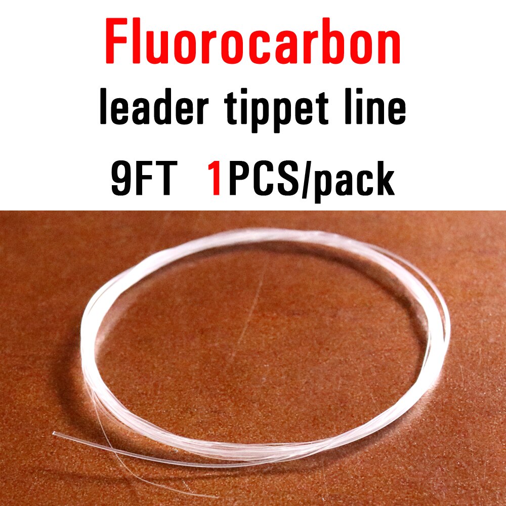 Icerio fluefiske nylon monofilament og fluorkarbon taper leder tippet line 9ft karpe fiske synke spissen flytende line 0x ~ 7x: Fluorkarbon / 1x