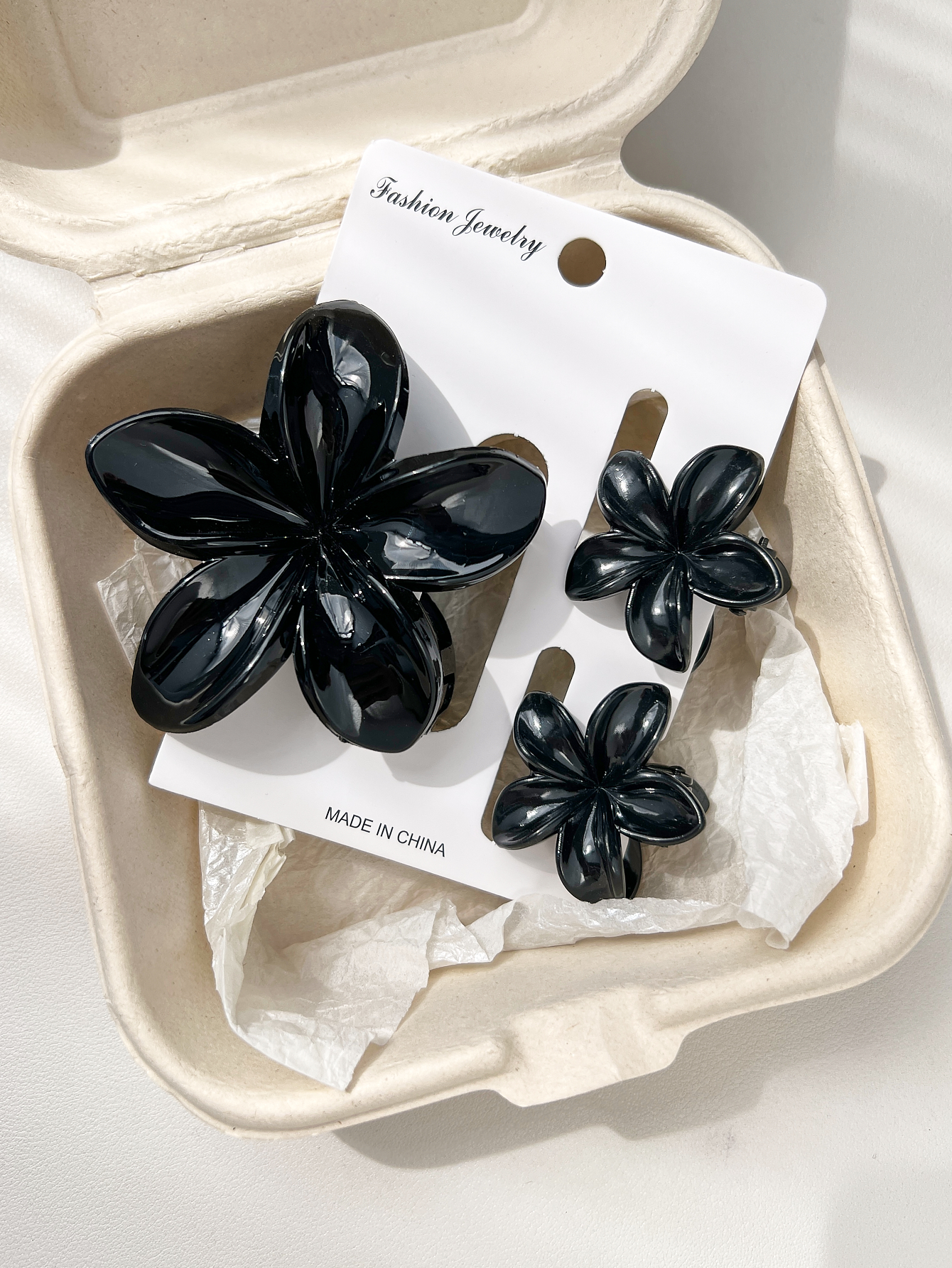 4 Uds. Pinzas en forma de garra para el pelo de plátano y flores bonitas para cabello grueso, sujeción fuerte antideslizante, hawaiano, accesorios para el cabello para mujeres y niñas, de vacaciones: Caqui oscuro