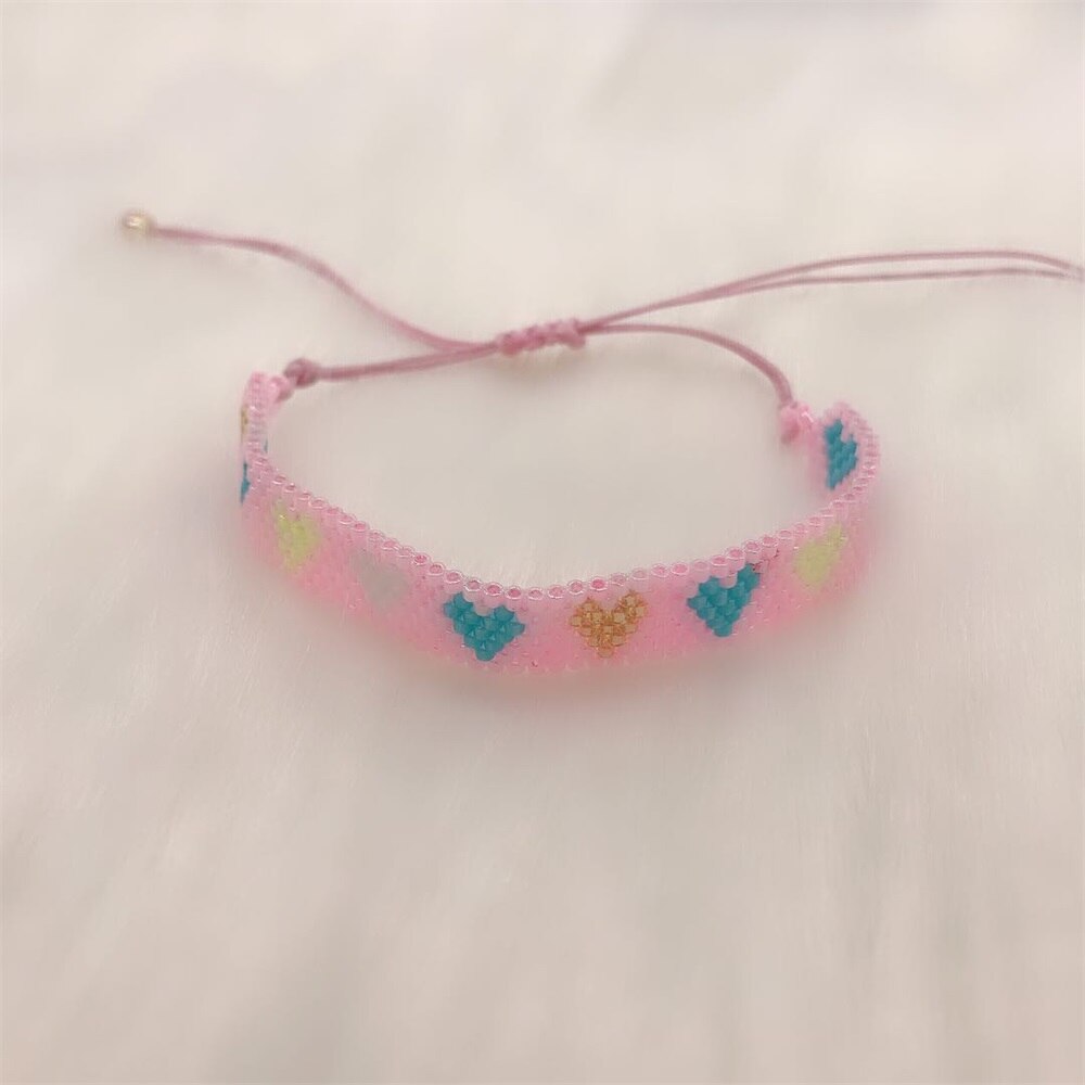 ZHONGVI MIYUKI Bracelet Women Evil Eye Pulseras Mujer Moda Bohemia Jewelry Turkish Pink Eyes Handmade Armband