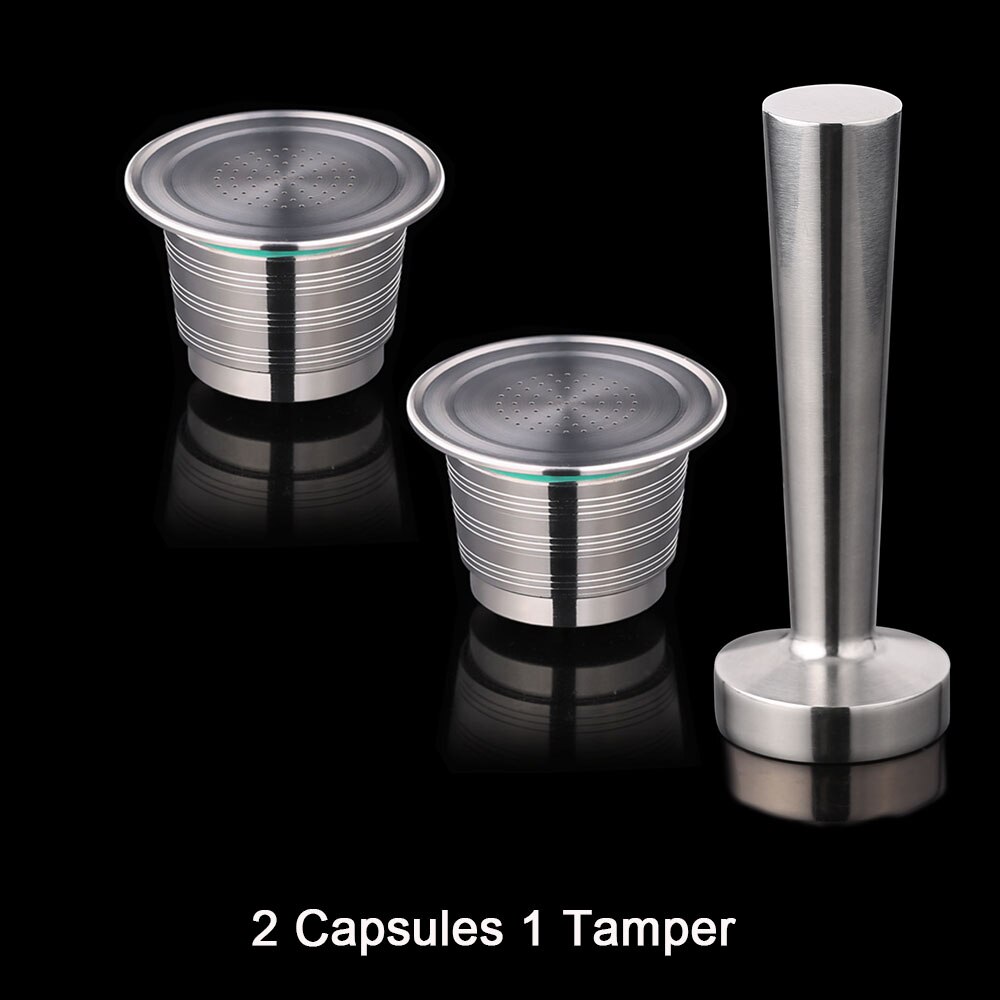 Nachfüllbar Nespresso Kaffee Kapseln Manipulationen einstellen wiederverwendbar Edelstahl Espresso Schote Filter Wiederaufladbare Nespresso Kaffee Werkzeug: 2 Kapsel 1 manipulieren