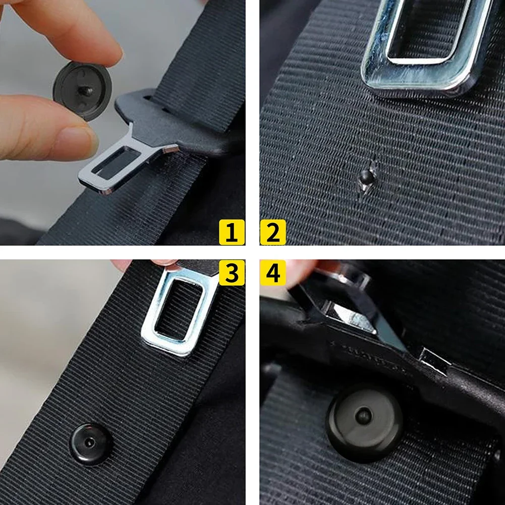 8x botão de cinto de segurança do carro fivela parar universal ajuste rolha kit preto cinto de segurança do carro rolha fivela anti-deslizamento botão retentor