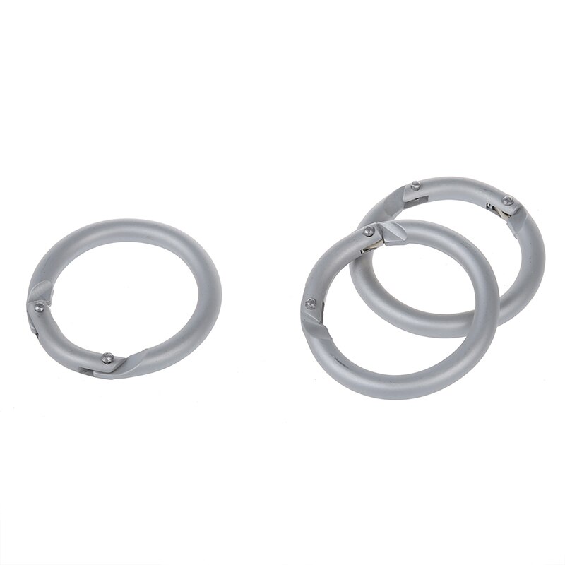 ! 10 Silver Round Carabiner Camp Spring Snap Clip Hook Keychain Keyring Climbing