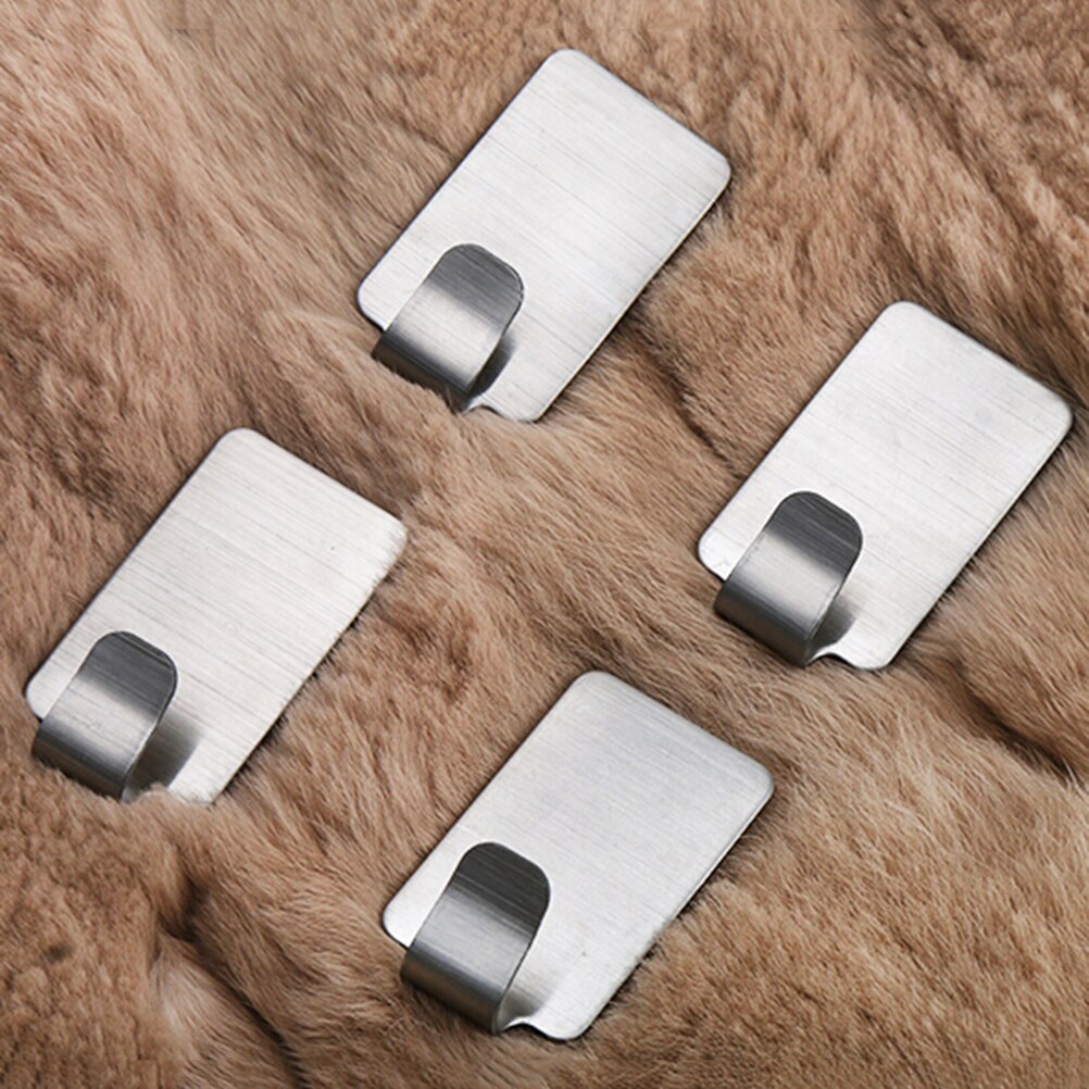 6PCS Stainless Steel Adhesive Door Hook kitchen Hooks Wall Hanger Towel Hooks Wall Hooks for Kitchen Bathroom