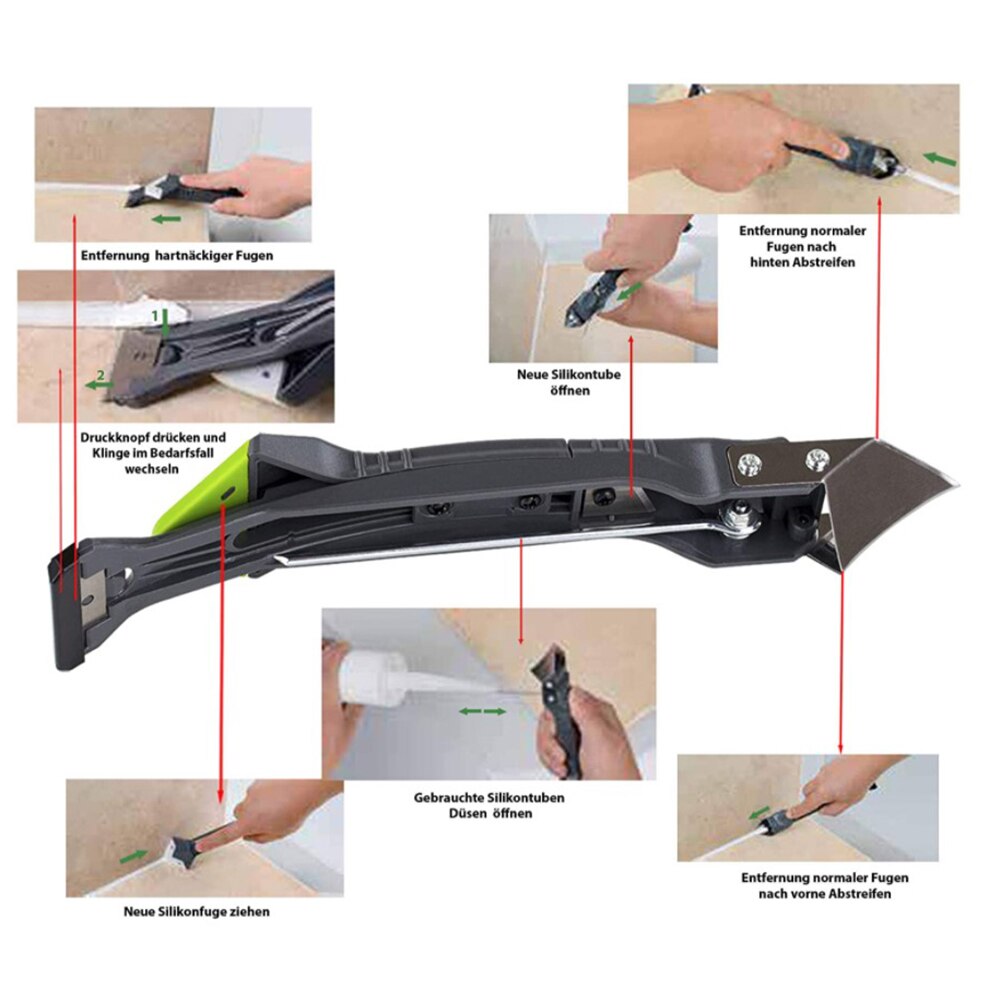 11Pcs Glas Cement Schraper Remover Kalefateren Finisher Kit Glad Schraper Grout Kit Vloer Tegels Schoonmaken Vuil Tool Kit