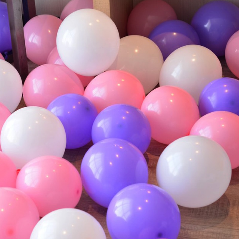 50 stuks Donker Paars ballonnen 12 inch/5 inch witte ballon Bruiloft Ballon Gelukkige Verjaardag Decoratie Globos feestartikelen