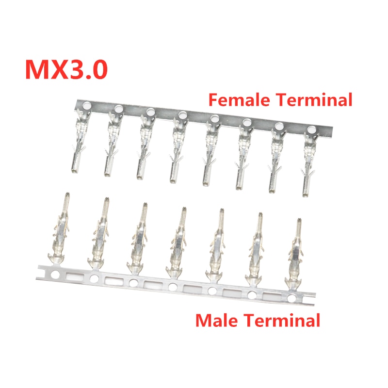 100Pcs MX3.0 Female Male Terminal Micro-Fit 3.0mm Connector Female Terminal Pins 43030-0001 / Male Terminal Pins 43031-0001