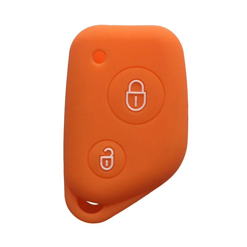 Funda de silicona para llave de coche, 2 botones, para Peugeot 406, 306, 205, 206, 405, Citroen Berlingo, Xsara, Picasso, Saxo: Naranja