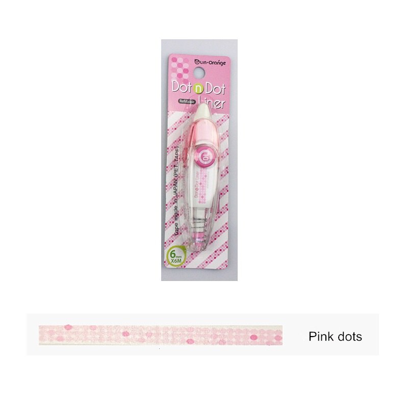 Dot Liner Highlighter Tape Decorative Marking Macaron Lace Correction Tapes for Schedule Stationery Office School Supplies A6876: Pink dots