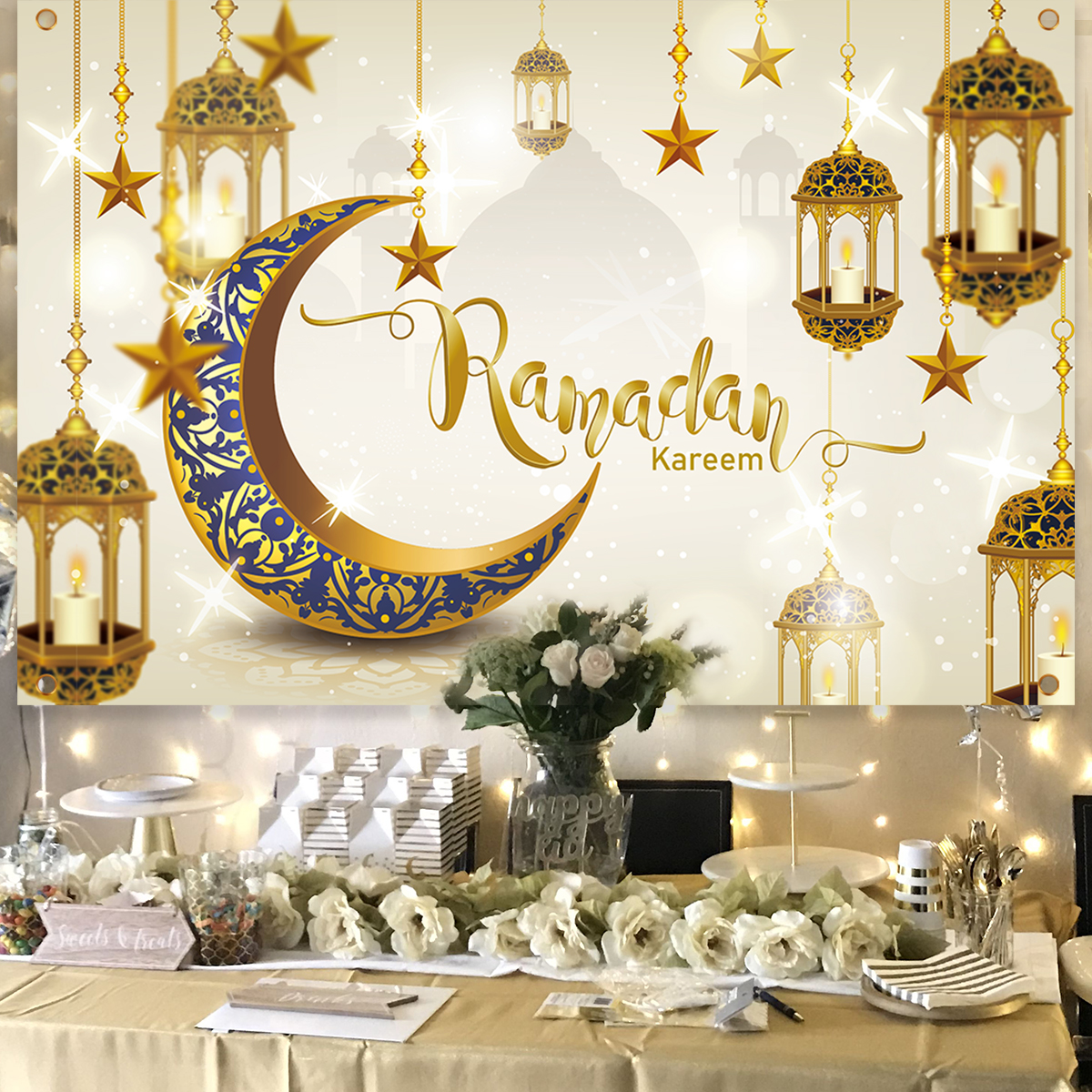 Fondo de Eid Mubarak, decoraciones para el hogar, decoración musulmana islámica, Ramadán, Kareem, Eid Al Adha, Ramada