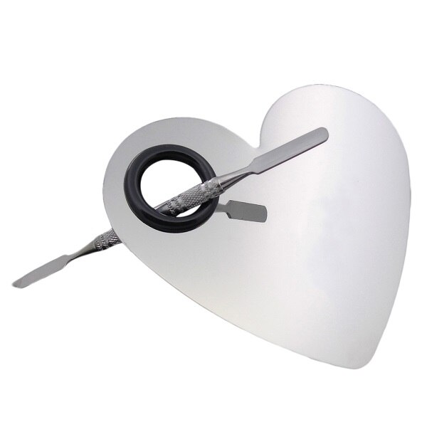 Stainless Steel Makeup Mixer Nail Art Polish Mixing Plate Foundation Eyeshadow Eye Shadow Mixing Palette Spatula Rod Tool: Default Title