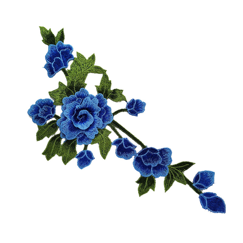 1 par de parches de tela bordados con flores para mujer, apliques de decoración de tela, estilo chino, 35x15CM