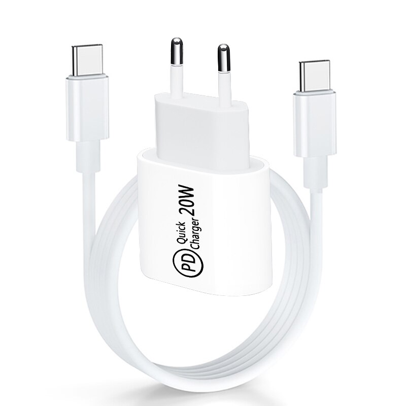 Wtyczka EU/US 20W PD ładowarka USB C szybkie ładowanie szybka ładowarka typu C ładowarka do iphone 12 pro Samsung xiaomi Huawei ładowarka USB C