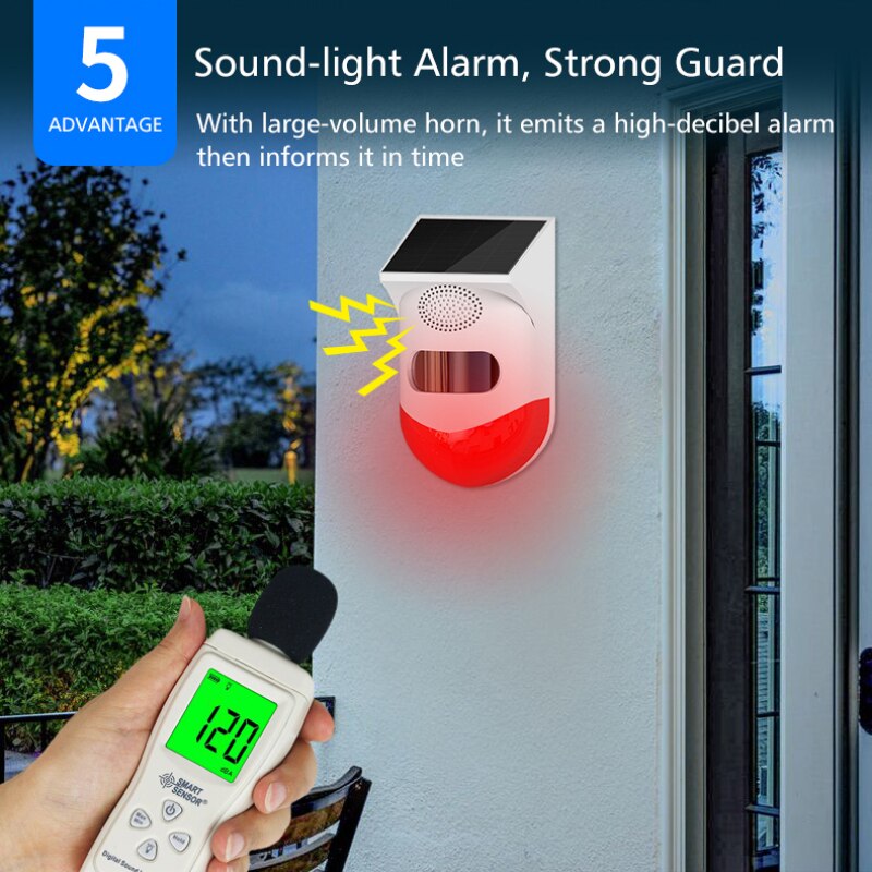 RF433 PIR Motion Sensor Wireless Solar Infrared Alarm Detector Security Burglar Alarm For Home Garden Yard Outdoor