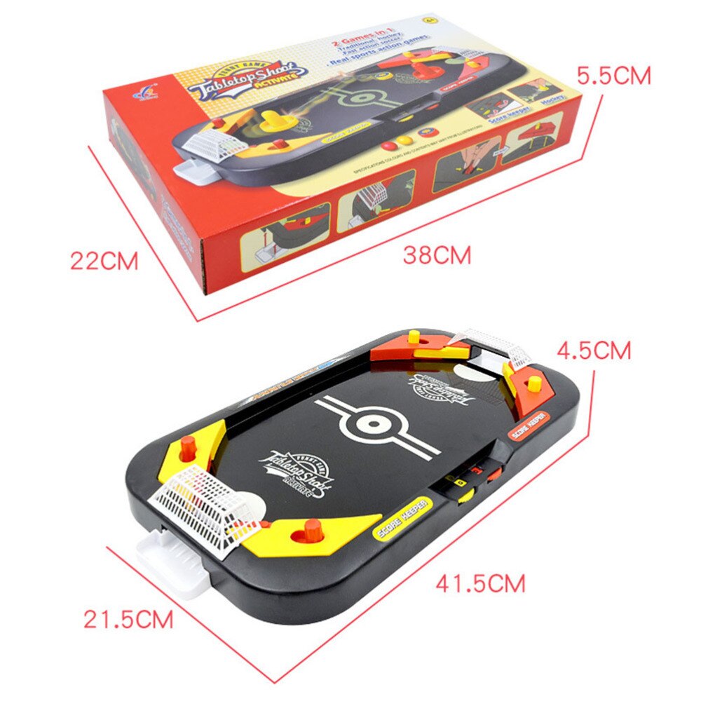 1Pc Table Ice Hockey Mini Table Games Hockey Competition for Two Educational Plaything (Black)