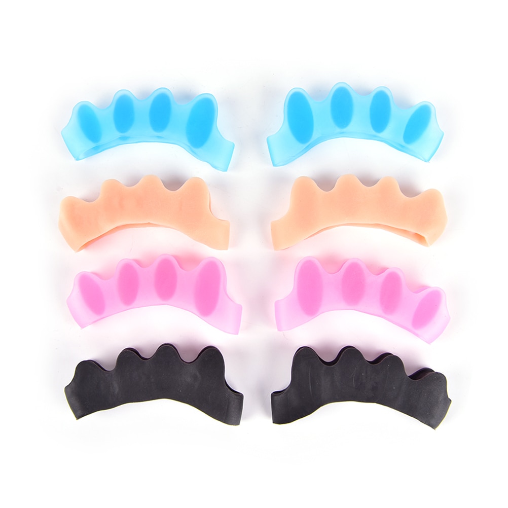 Corretor de hallux valgo de silicone, separador de cinco dedos e corretores de joanete, divisor para dedos, espalhador de pés, 1 par