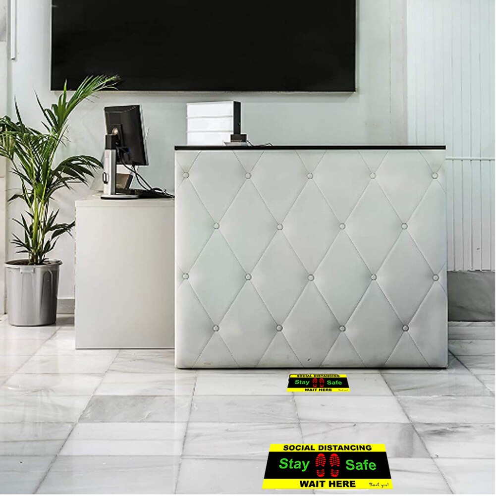 Foot Distance Anti-Slip Commercial Grade Social Distancing Floor Decal Waterproof Safety Isolation Distance Signs Sticker