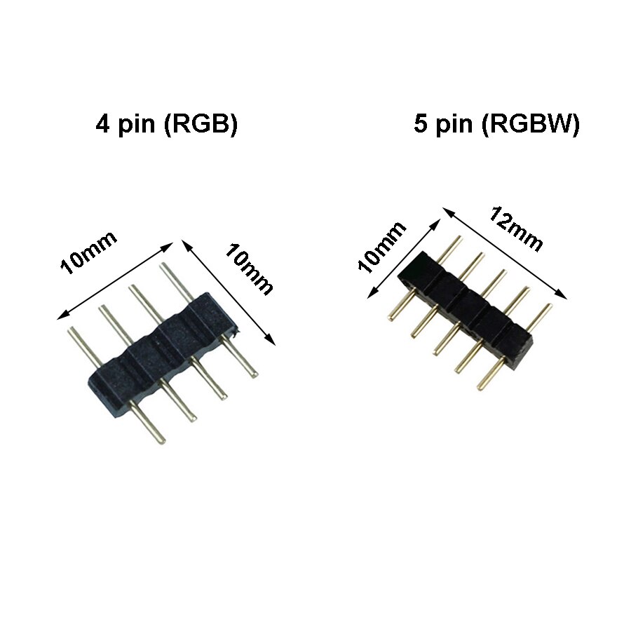 5 stk / lot 4 pin 5 pin splitter kabel led strip stik til 2835 5050 rgb rgbw led lys strimler terminaler stik nål