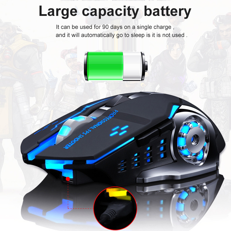 Wiederaufladbare Drahtlose Maus Gaming Computer Stille Bluetooth Maus 2,4G USB Mechanische Hintergrundbeleuchtung PC Gamer Maus Für Computer