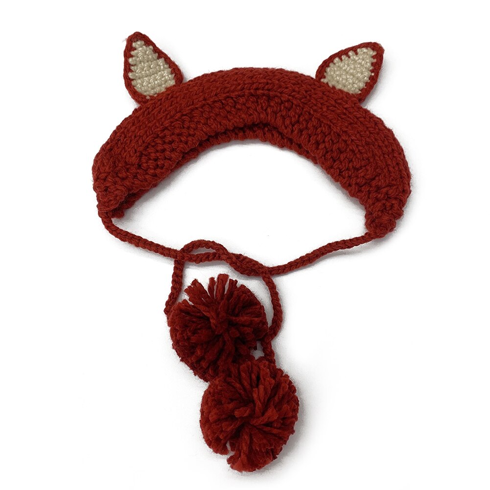 Hue dame hatte vinter akryl pom pom strik beanie ski cap bobble søde beanies høreværn: Rød