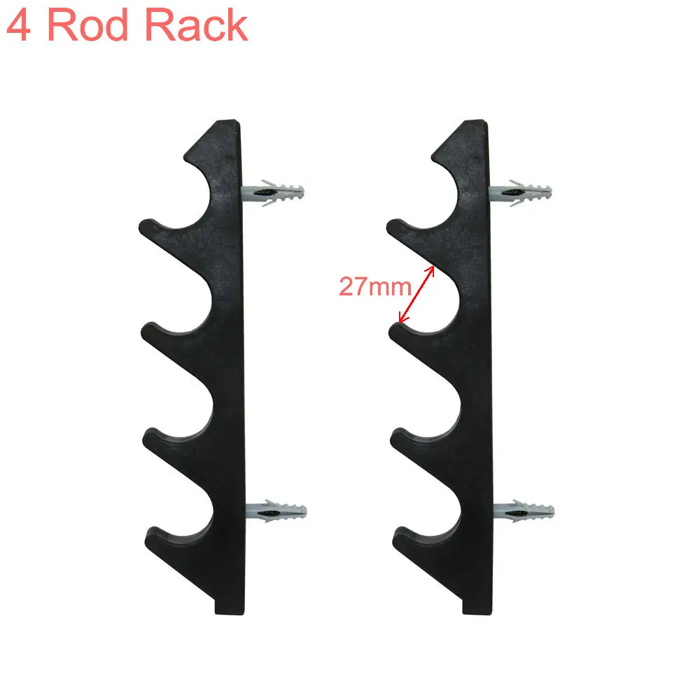 Plastic Horizontal Fishing Rod Holders 4 or 5 Rod Wall Mount Fit Garage &amp; Cabin &amp; Basement: 4 Rod Rack