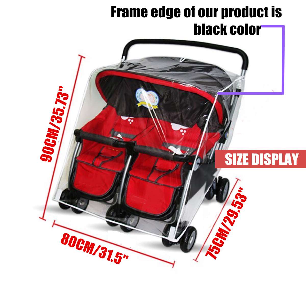 Regenhoes Wandelwagen Bescherming Twins baby Waterdichte Trolley Met Dubbele Zitten Side by Side Wandelwagen Accessoires