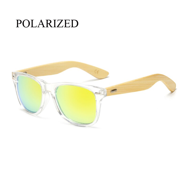 Gafas de sol polarizadas de madera de bambú cuadrado para hombre y mujer, gafas de sol Polaroid para hombre y mujer, gafas de sol retro hechas a mano de color rosa: KP1501 C62