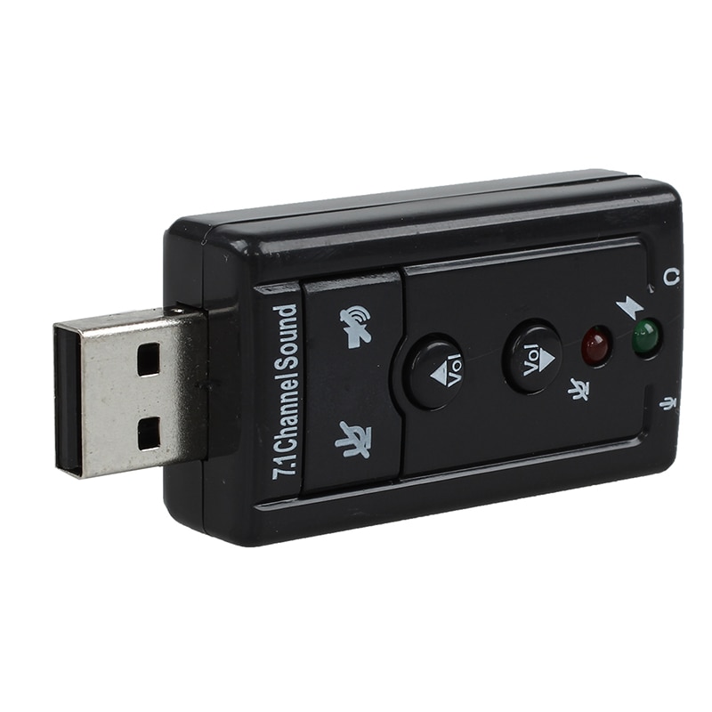 Black Sound Card 7.1 External USB 2.0 Audio Adapter Drivers CD