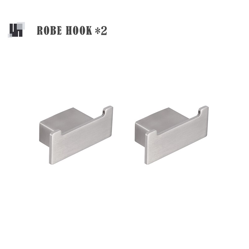 Porte-papier essuie-tout en acier inoxydable, accessoires de salle de bains, porte-serviettes brossés, porte-brosse de toilette, porte-savon à crochet: 2 PCS Robe Hook