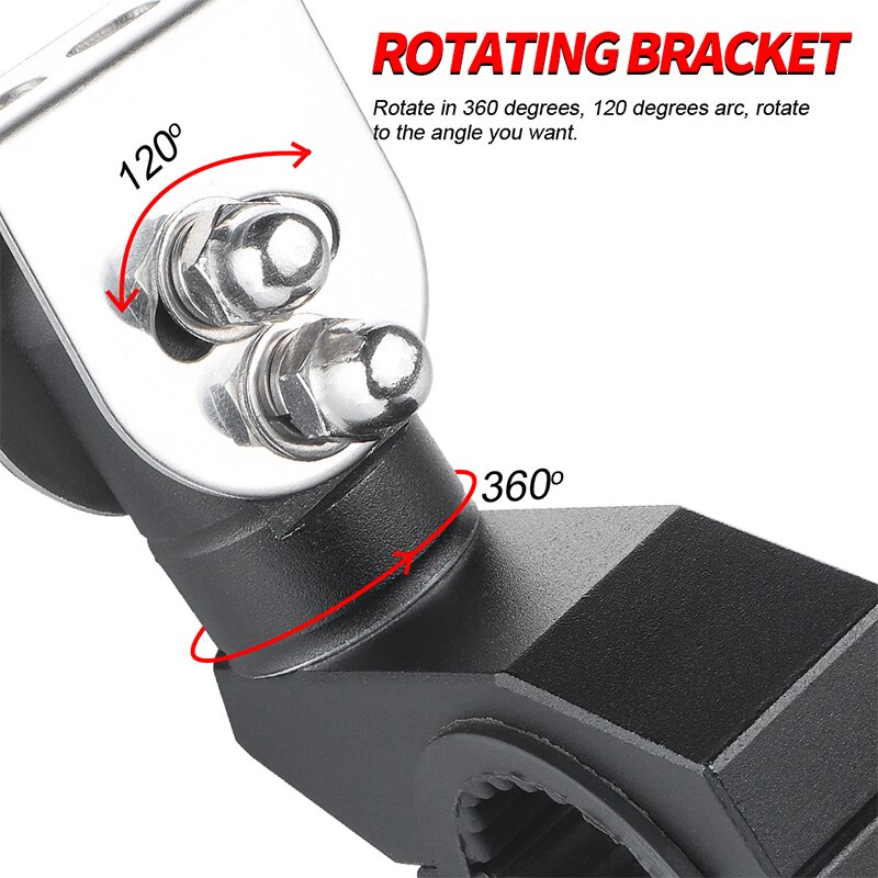 Motorcycle Spotlight Bracket 19-27mm Flip-chip Aluminum Motorcycle Bumper Spotlight Auxiliary Lamp Metal Bracket Universal