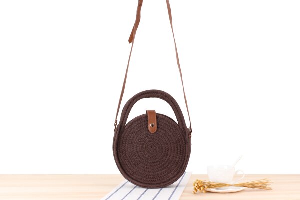 Youse tessuti delle Donne del sacchetto delle Donne della borsa singolo sacchetto di Spalla Alla Moda e Versatile piccola Borsa Messenger fresco borsa Da Spiaggia: Cioccolato