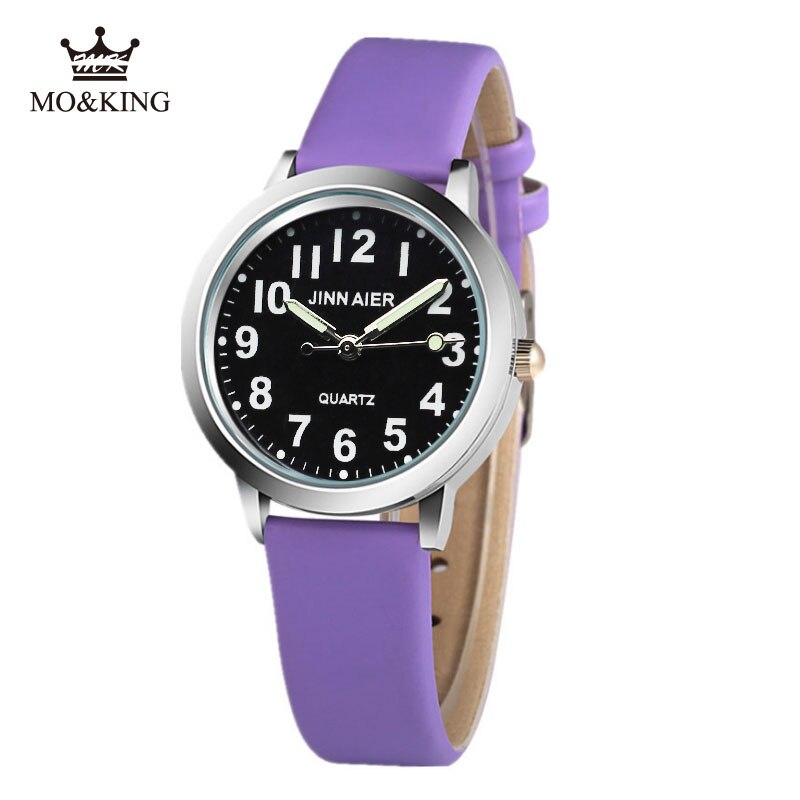 Luxe Unieke Zwart Aantal Kinderen Jongens Meisjes Quartz Horloge Klok Voor Kinderen Armband Synoked Relojes Kid Horloge: Paars