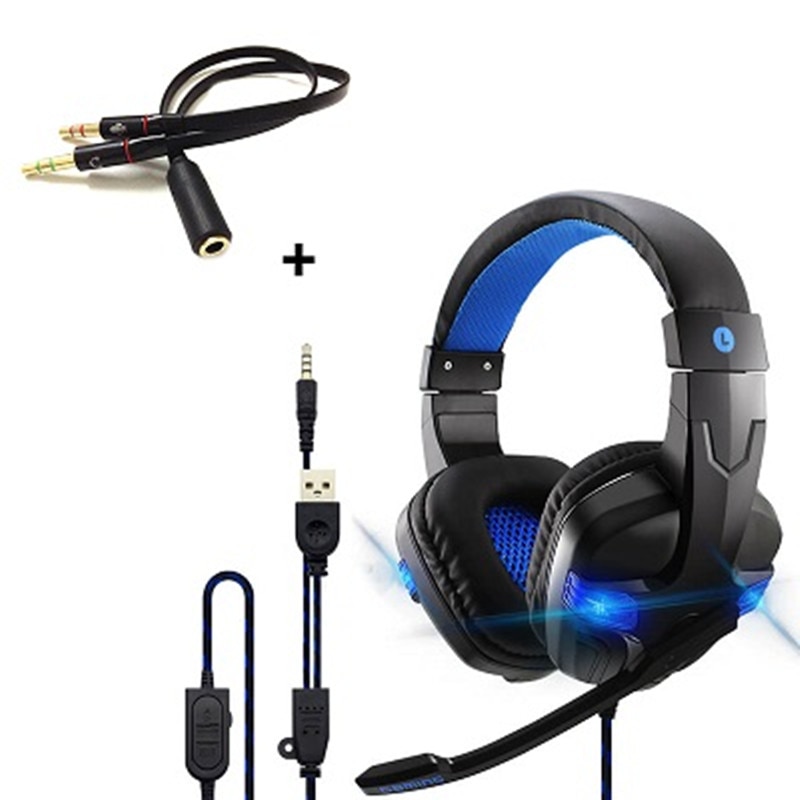 DATI RANA Wired Gaming Auricolari per il telefono Mobile Cuffie Mic Stereo Cena Bass per Sony PlayStation 4 PS4 Auricolare: spiltter no box