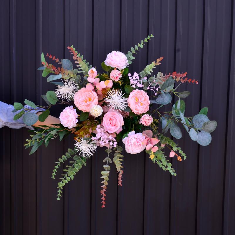 50/100cm DIY Romantic Wedding Silk Peonies Rose Flower Wall Arrangement Supplies Artificial Row Decor Iron Arch Backdrop: PM