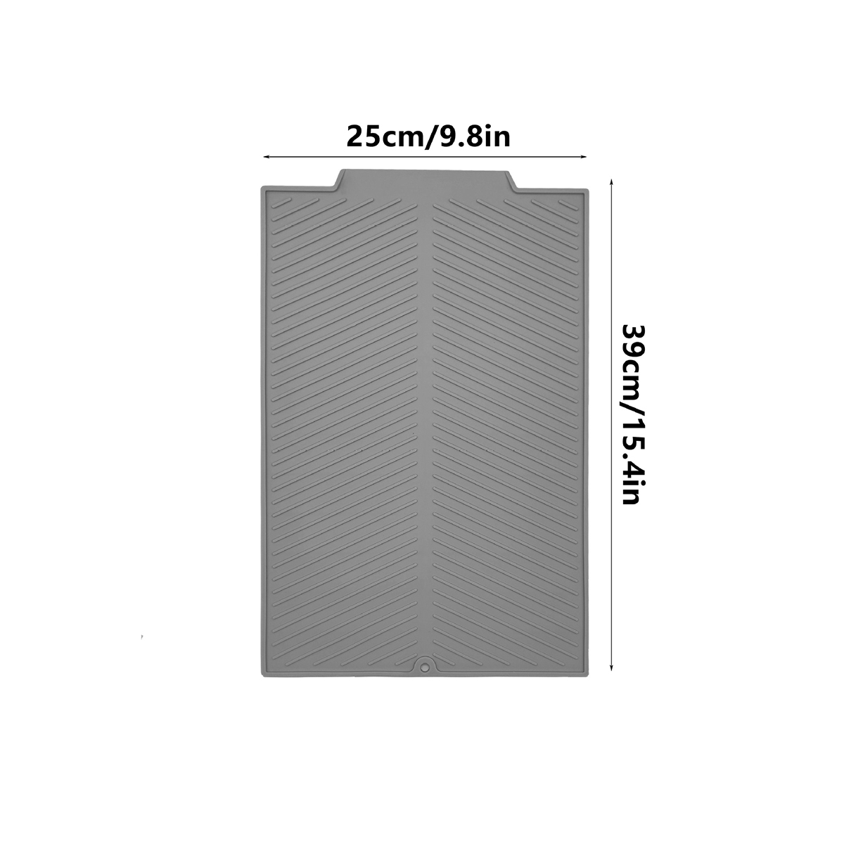 Aanrecht Drainage Mat Hoge Temperatuur Siliconen Keuken Drainage Mat Snelle Drainage Potten, Vaatwasmachinebestendig: L / Light Grey