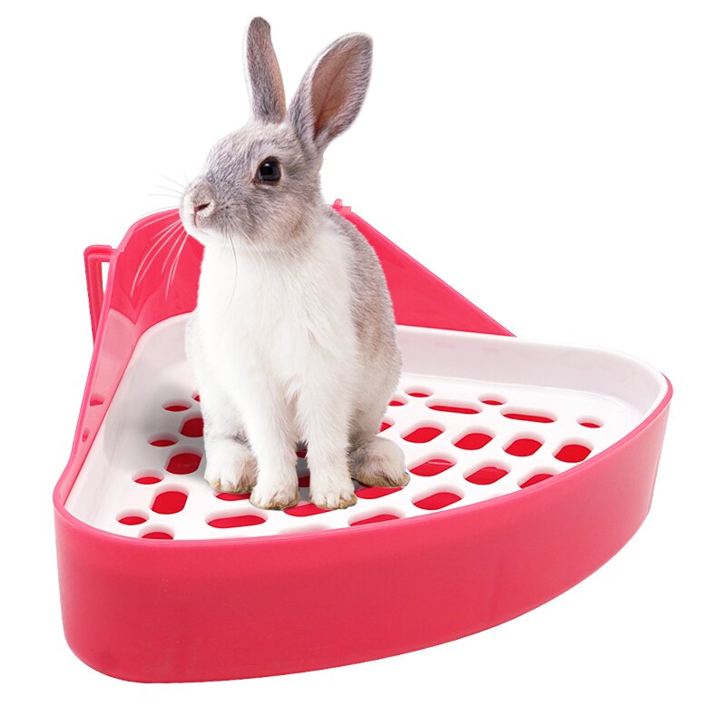 1Pcs Small Animal Pet Triangle Toilet Dutch Rabbit Cat Pig Chinchilla Cage Supplies Pet Litter Training Tray 4 Colors for Choose