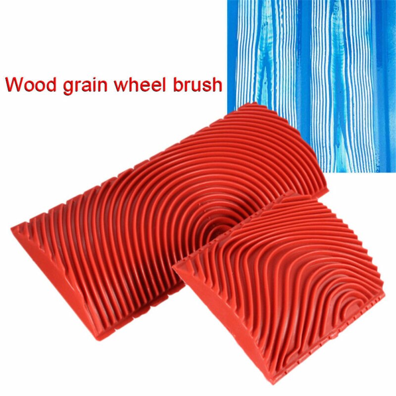 Rodillo de madera de imitación para pintar, Textura De La Pared, herramienta de pintura con vetas de madera, para decoración del hogar, 2 uds.