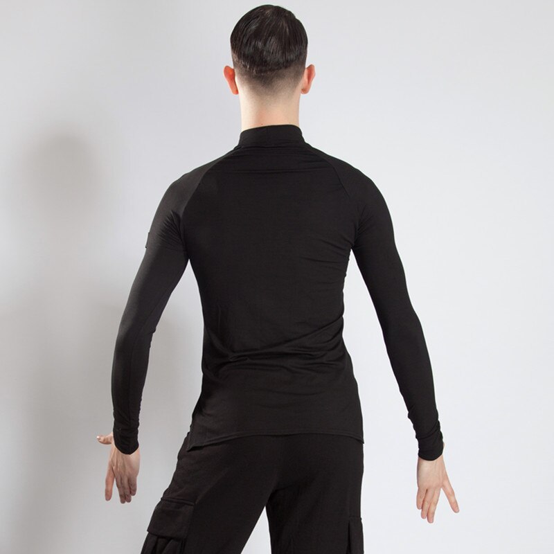 Vestido de baile latino para hombre, Tops de baile latino de manga larga para hombre, ropa de baile de salón, Samba, Tango, Chacha, Performamnce